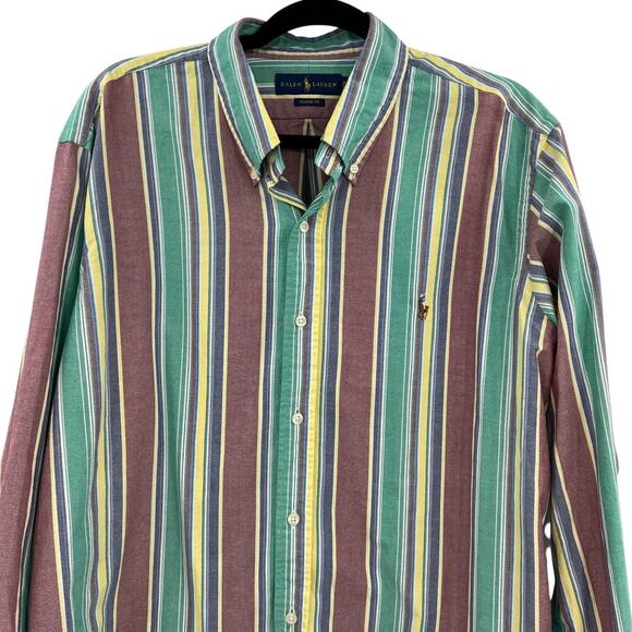 Ralph Lauren‎ Striped Oxford Butto Down Long Sleeve Shirt Multicolor Size XL - Picture 3 of 12